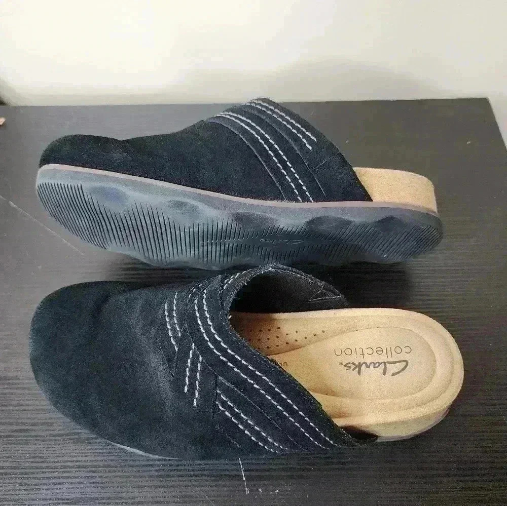 Clarks Brynn Glide Mule Sandal, Women's Size 6.5 M, Black Suede MSRP $85 - Picture 3 of 6